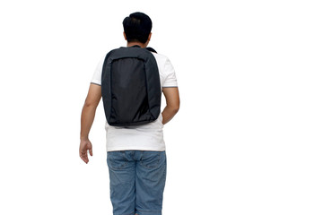 Fototapeta premium Man carrying backpack tourism