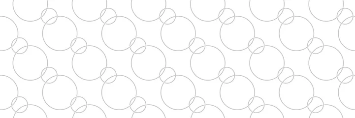 Behang Geometrisch naadloos patroon. Grijze en witte achtergrond met cirkels © Liudmyla