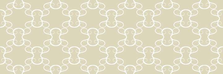 White abstract seamless pattern on olive green background