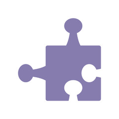 Obraz premium purple jigsaw piece icon, flat design