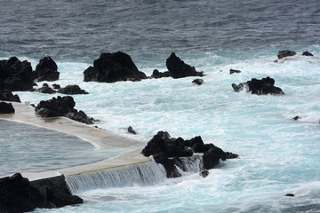 along the wild coast of Madeira, Portugal