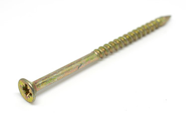 Iron chromed impact dowel.Close-up on a white background