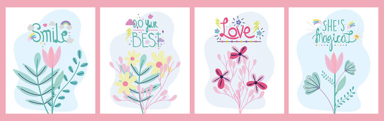 friendship day cute flowers decoration greeting cards