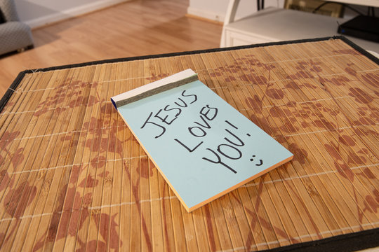 note on your pad says Jesus loves you