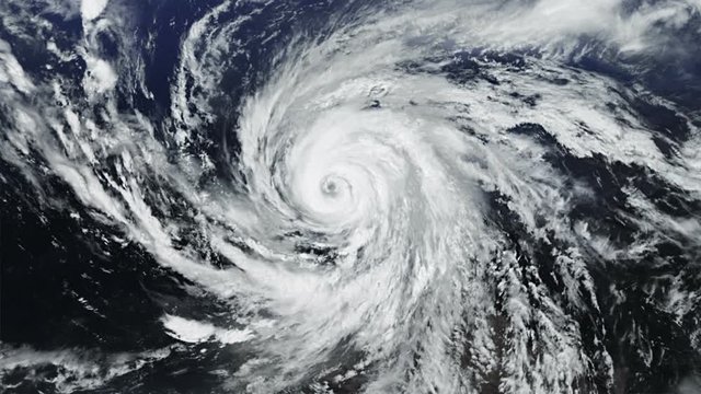 Hurricane. Alpha matte. 2 videos in 1 file. Huge hurricane seen from space.