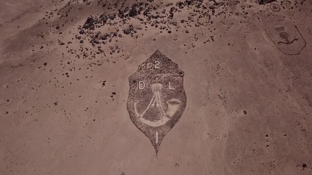 4K aerial drone video of Regimental Badges National Monument, made by soldiers of Second Durban Light Infantry and Transvaal Scottish Regiment during WW1 in German South-West Africa, presently Namibia