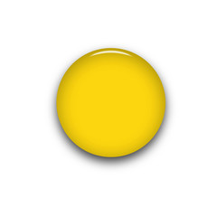 Yellow blank button isolated on white background. 3d illustration