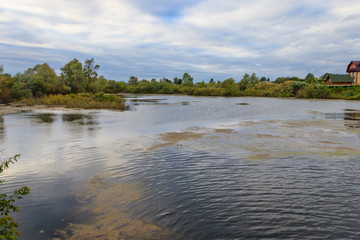 View of the Vichkinza river in Diveyevo, Russia