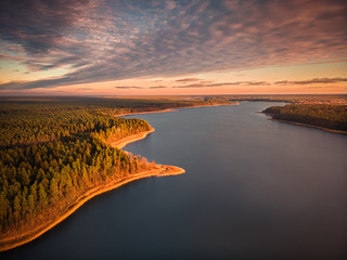 Zachód słońca, Mazury, Polska