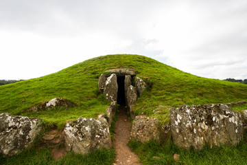 Bryn Celli Ddu prehistoric passage tomb. Entrance shown.
