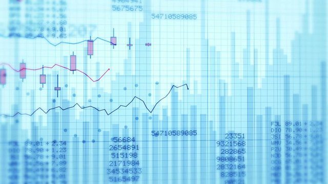Financial chart. 3 in 1. White, red and blue. Financial data and growing charts. More options in my portfolio. 