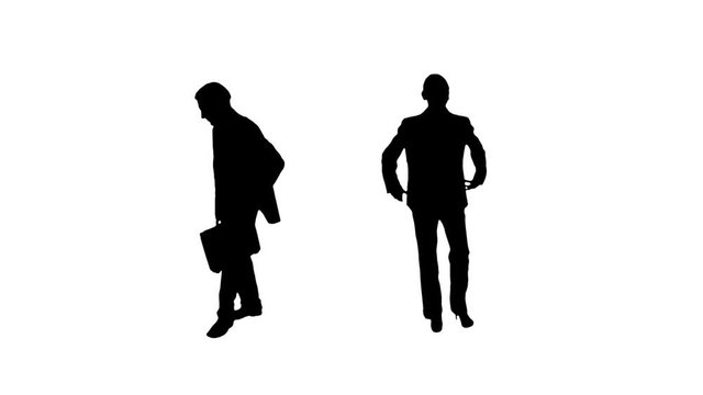 Business silhouettes waiting. Alpha matte. 2 in 1. Business people waiting. More options in my portfolio.
