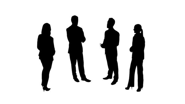 Business silhouttes. 4 in 1. Business people talking. More options in my portfolio. 