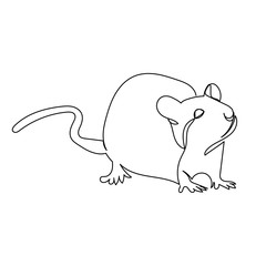 vector, isolated, continuous single line drawing, mouse