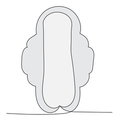 isolated, gray one-line continuous drawing, female pad