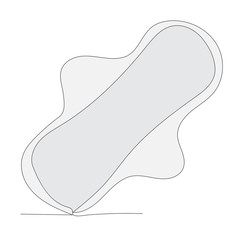 vector, isolated, gray one-line continuous drawing, female pad