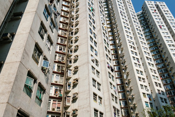 residential building facade, real estate exterior, HongKong