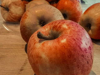 Caen, France. October 13. Apple picked from the tree.