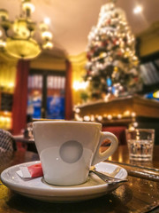Paris, France. December 20, 2019. Coffee break in a gorgeous place.