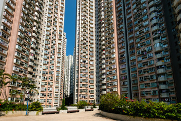 residential building facade, real estate exterior, HongKong