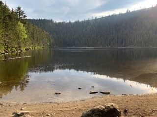 Lake in national park, sunset