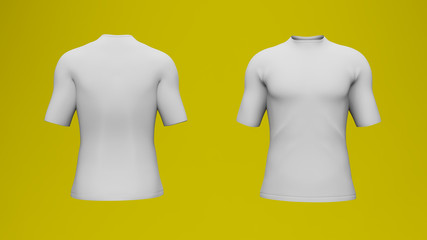 Shirt mock up set. T-shirt template For branding , 3D rendering
