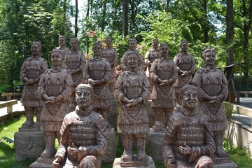 stone ancient sculpture in the forrest 