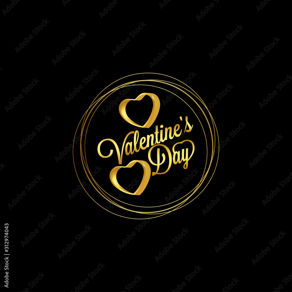 Sticker creative round valentines day vector design