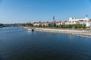 Fototapeta premium Left bank of the Oder river in Szczecin