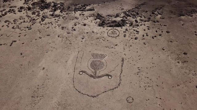 4K aerial drone video of Regimental Badges National Monument, made by soldiers of Second Durban Light Infantry and Transvaal Scottish Regiment during WW1 in German South-West Africa, presently Namibia