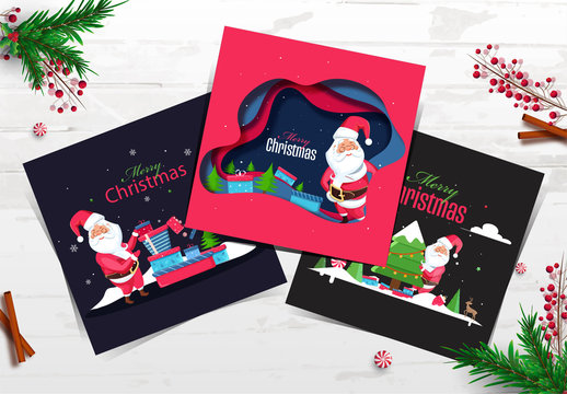 Card Layouts for Merry Christmas