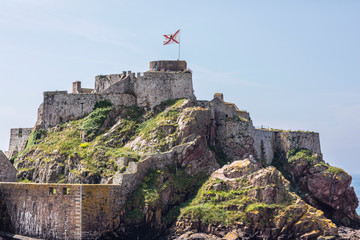 Elizabeth Castle standing proudly on the cliffs