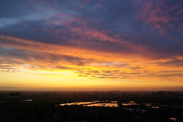 Fototapeta premium Sunset drone photo