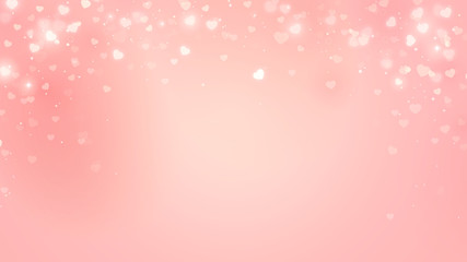 Pink heart-shaped bokeh background for Valentine's day	