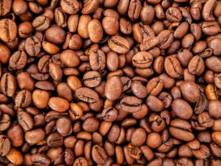 Roasted coffee beans background