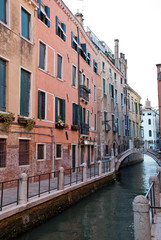 Fototapeta na wymiar Venice, Italy: traditional buildings, district Dorsoduro