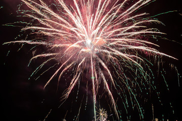 New Year Eve fireworks in the night sky