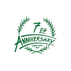 7 years design template. Seventh years logo. Vector and illustration. 