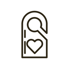 happy valentines day label with heart hanging