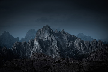 dark mountains and heavy clouds