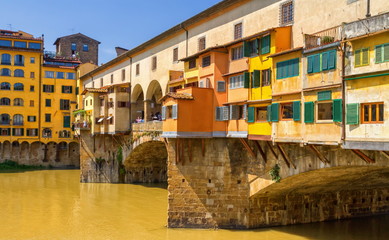 Fototapeta na wymiar Medieval stone bridge Ponte Vecchio over Arno river in Florence, Tuscany, Italy