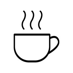 cup coffee icon. vector stock. black simple flat outline illustration isolated eps10 on white background