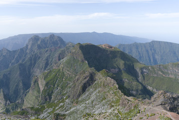 Landscape of madeira island trekking path between pico do arieiro and ruivo