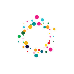 White Top Rain Design. Rainbow Independence Confetti Pattern. Effect Postcard. Carnival Color Card.