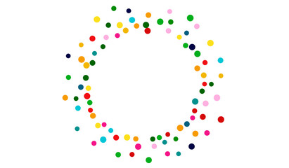 White Effect Confetti Postcard. Yellow FallingFestive Polka Card. Effect Postcard. Celebration Green Pattern.