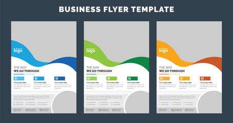 Corporate Flyer Layout with Colorful Elements