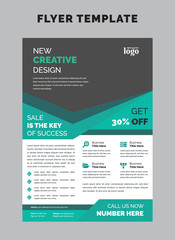 Corporate Flyer Layout with Colorful Elements