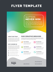 Corporate Flyer Layout with Colorful Elements