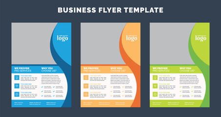 Corporate Flyer Layout with Colorful Elements