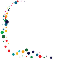 Rainbow Festival Splash Illustration. White Christmas Dot Wallpaper. Effect Banner. Carnaval Green Backdrop.